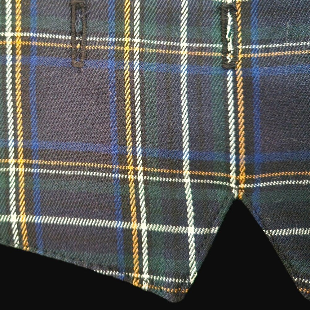 CUSTOM equestrian Shadbelly POINTS "TARTAN" Blue Green plaid sz S, M, L, XL